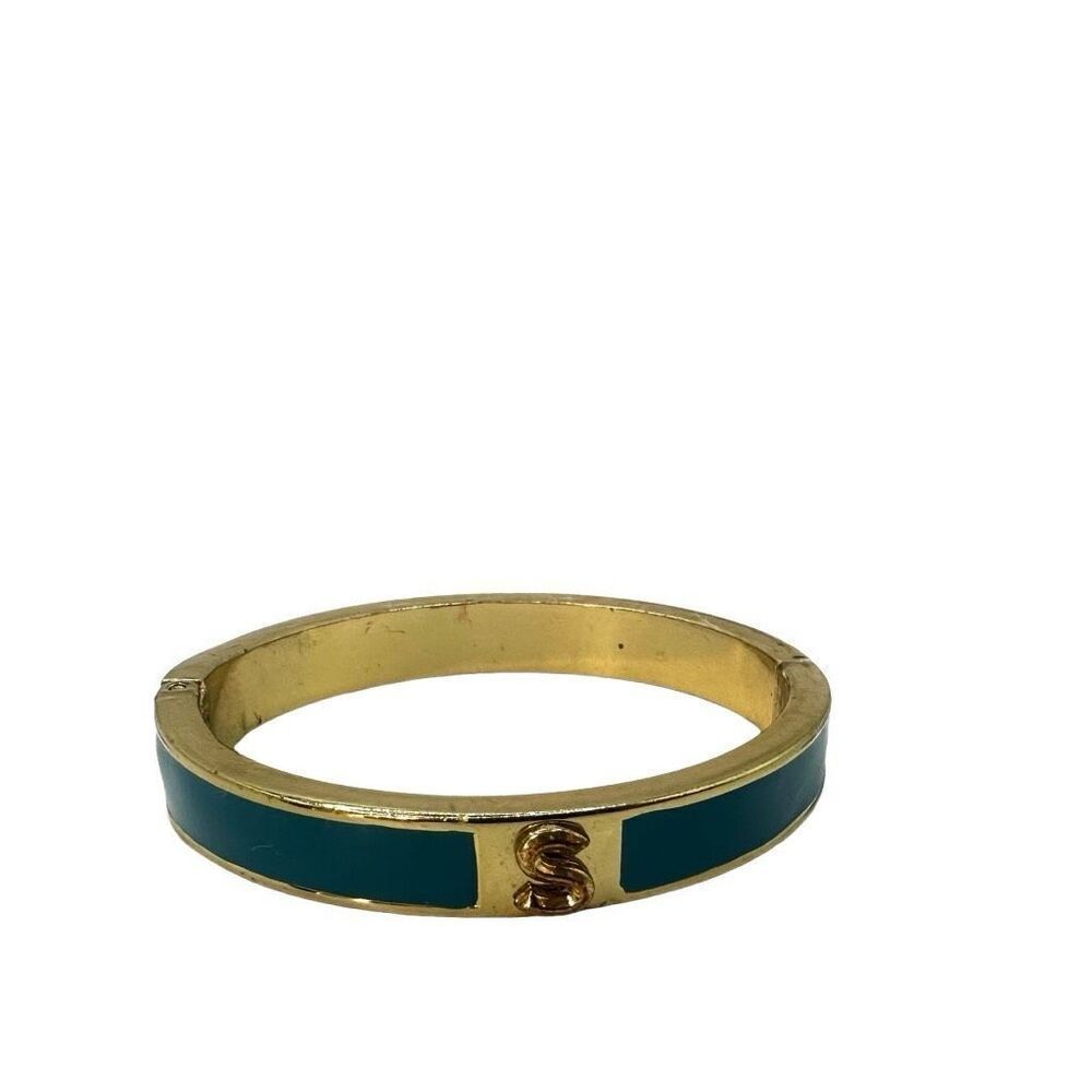 Blue and gold tone S monogram bracelet